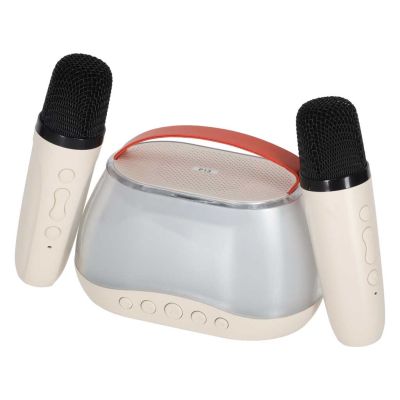 Karaokės rinkinys "Bluetooth" garsiakalbis LED RGB 2 mikrofonai USB - 4