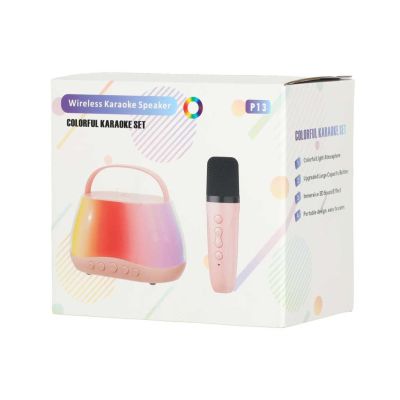 Karaokės rinkinys "Bluetooth" garsiakalbis LED RGB 2 mikrofonai USB - 9