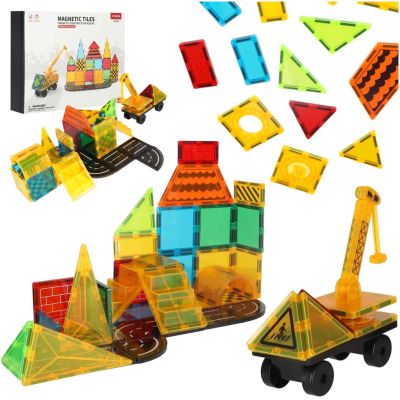 3D statybinės magnetinės kaladėlės 50 elementų - 2