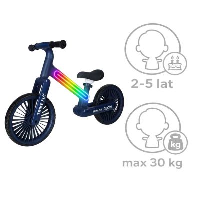 Trike Fix Glow LED balansinis dviratis tamsiai mėlyna