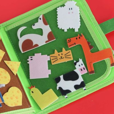 Sensorinė mokomoji montessori ūkio knygelė