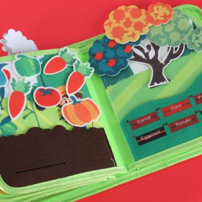 Sensorinė mokomoji montessori ūkio knygelė