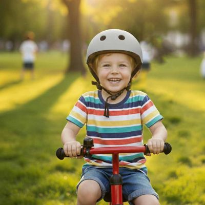 Trike Fix vaikiškas dviratininko šalmas reguliuojamas LED M 55-58cm pilkas