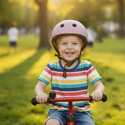 Trike Fix vaikiškas dviratininko šalmas reguliuojamas LED M 55-58cm violetinės spalvos