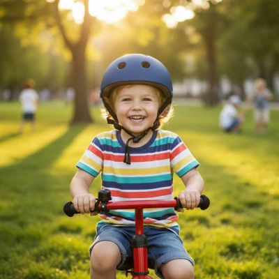 Trike Fix vaikiškas dviratininko šalmas reguliuojamas LED M 55-58cm tamsiai mėlynas