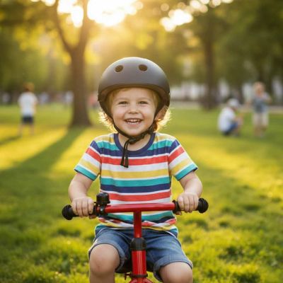 Trike Fix vaikiškas dviratininko šalmas reguliuojamas LED M 55-58cm juodas