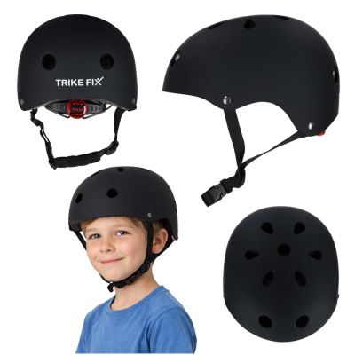 Trike Fix vaikiškas dviratininko šalmas reguliuojamas LED M 55-58cm juodas