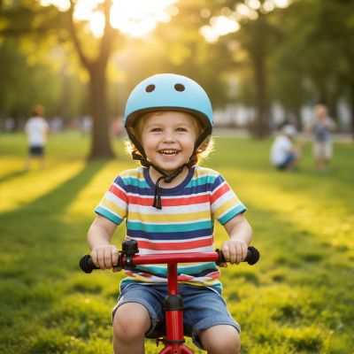 Trike Fix vaikiškas dviratininko šalmas reguliuojamas LED M 55-58cm mėlynas