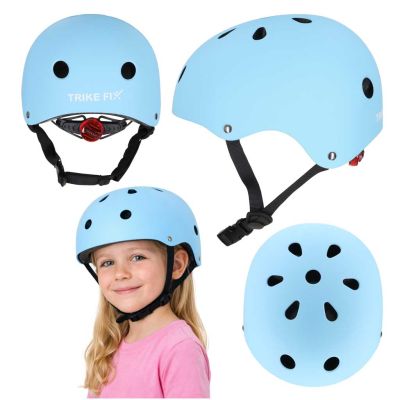 Trike Fix vaikiškas dviratininko šalmas reguliuojamas LED M 55-58cm mėlynas