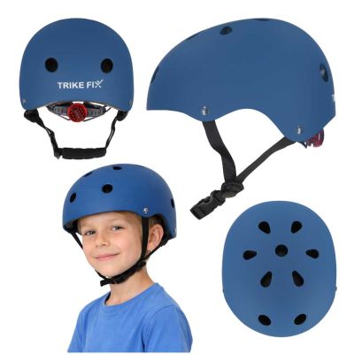 Trike Fix vaikiškas dviratininko šalmas reguliuojamas LED S 48-54cm tamsiai mėlynas