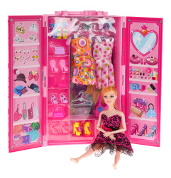 Wardrobe With Doll + Accessories