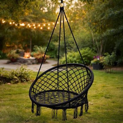 Pakabinamas krėslas be pagalvės – juodos spalvos (80cm 150kg)
