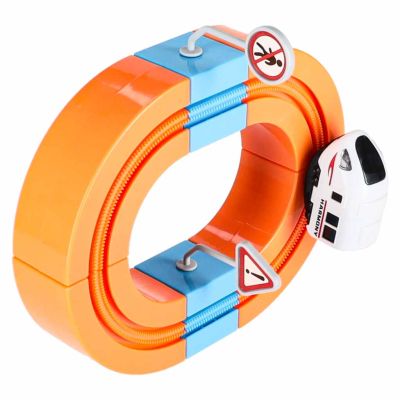 Magnetinės statybinės kaladėlės lenktynių bėgių traukinys 65 elementai