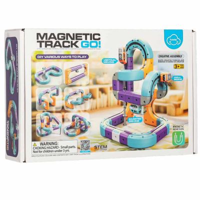 Magnetinės kaladėlės lenktynių trasa automobiliams 54 elementai