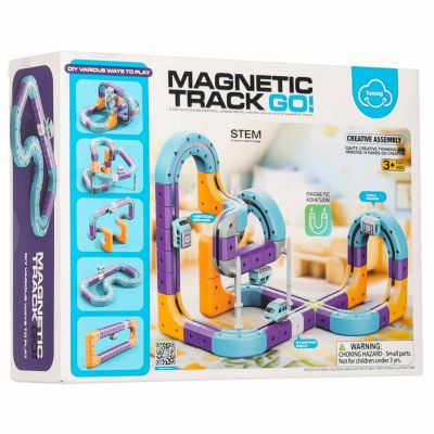 Magnetiniai statybiniai blokai lenktynių trasa 87 elementai