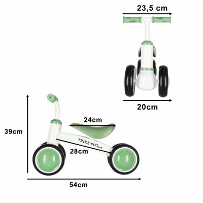 Trike Fix Tiny V2 pirmasis balansinis mokomasis dviratis žalias