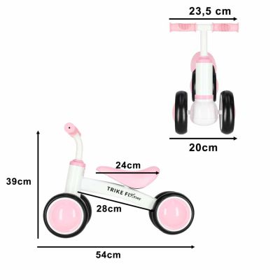 Trike Fix Tiny V2 pirmasis balansinis dviratis rožinės spalvos