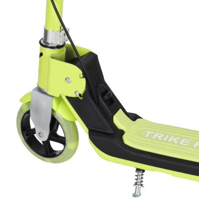 TRIKE FIX vaikiškas dviejų ratų LED sulankstomas paspirtukas su dvigubais stabdžiais neoninės žalios spalvos