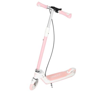 TRIKE FIX vaikiškas dviejų ratų LED sulankstomas paspirtukas su dvigubais stabdžiais rožinės spalvos