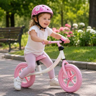 Trike Fix balansinis dviratis su varpeliu rožinės spalvos