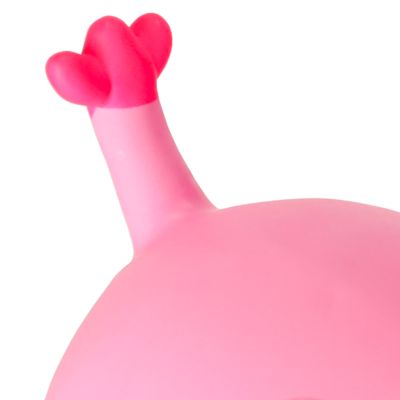 Vaikiška guminė šokinėjanti rožinė žirafa su pompa