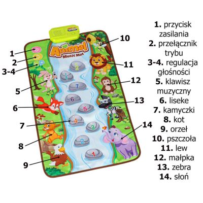 Interaktyvus mokomasis kilimėlis kūdikiui grojantys gyvūnai