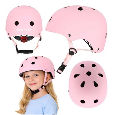 Trike Fix vaikiškas dviratininko šalmas reguliuojamas LED S 48-54cm rožinis