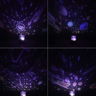 LED žvaigždžių projektorius naktinė šviesa USB triušis