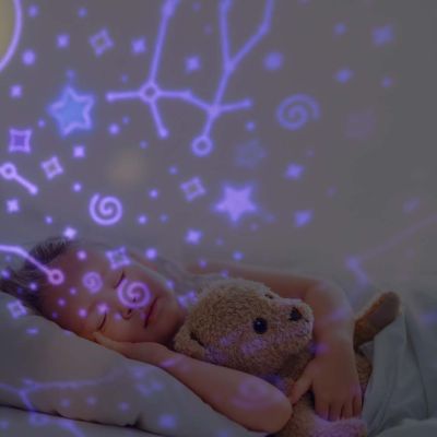 LED žvaigždžių projektorius naktinė šviesa USB triušis