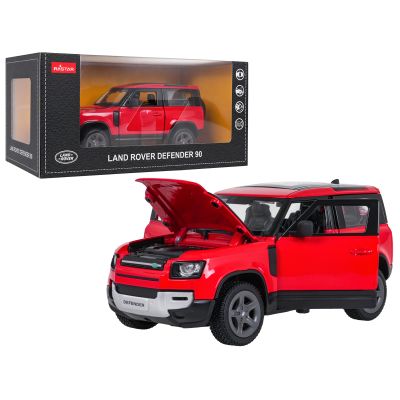 Metalinis automobilis 1:24 „Land Rover Defender 90“ raudonas „RASTAR“