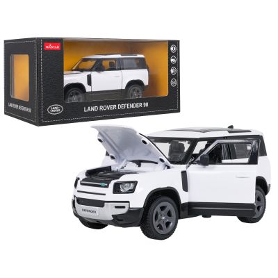 Metalinis automobilis 1:24 „Land Rover Defender 90“ baltas „RASTAR“