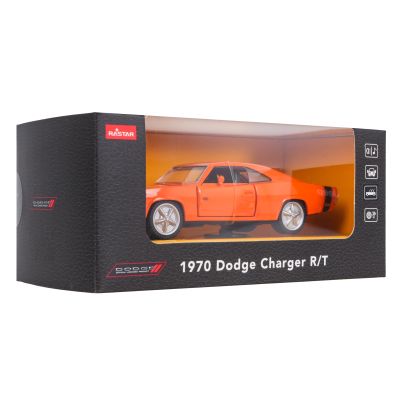 Metalinis automobilis 1:36, 1970 m. „Dodge Charger R/T“ oranžinis „RASTAR“ - 7