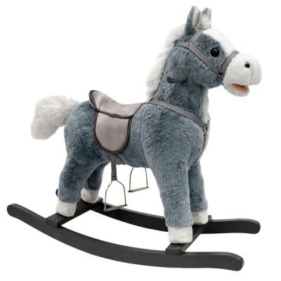 Supamas arkliukas su garsais pilkas 74cm
