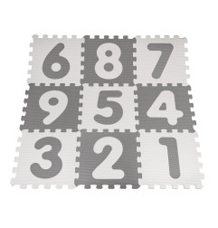 Minkštas kilimėlis dėlionė pilka, Skaičiai