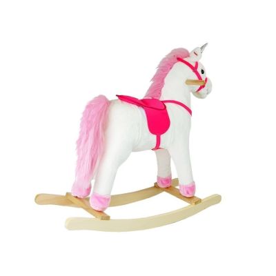 Supamas arkliukas vienaragis, baltas su garsais 74 cm - 8