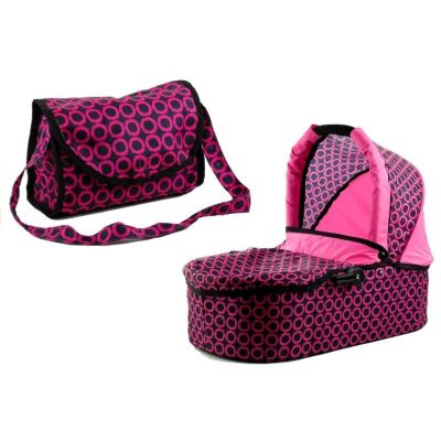 „2-in-1“ lėlės vežimėlis „Alice“ – rožinis su juodais taškeliais - 10