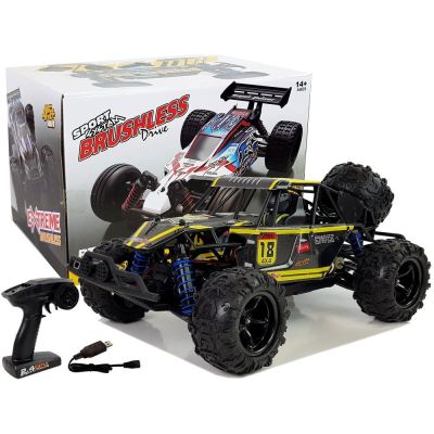 RC valdomas visureigis „Buggy“ 1:18, geltonas, ENOZE 9303E, 45 km/h