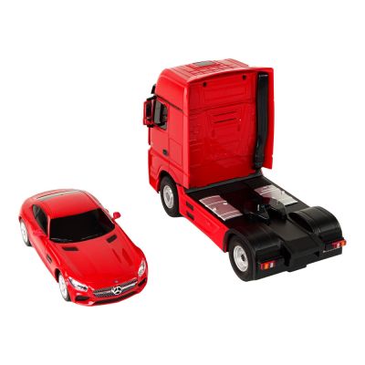 RC valdomas „Mercedes-Benz“ vilkikas 1:26, raudonas - 6
