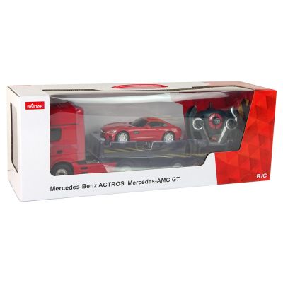RC valdomas „Mercedes-Benz“ vilkikas 1:26, raudonas - 8
