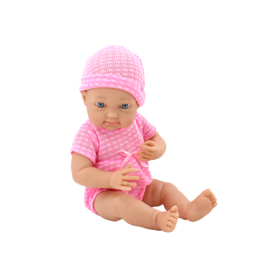 Baby doll in pink clothes, hat, pacifier, and blanket - 2