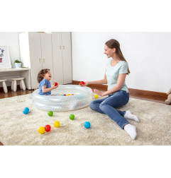 Pripučiamas baseinas su kamuoliukais  BESTWAY (91x20cm), Mėlyni taškeliai