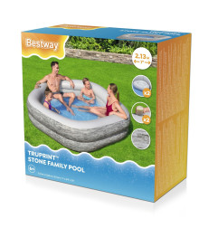 Pripučiamas baseinas su sėdynėmis BESTWAY (213x206x53cm)