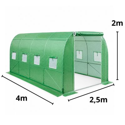 Daržovių auginimui skirtas folijinis tunelinis šiltnamis su langais 4x2,5x2 m, 10 m² - 5
