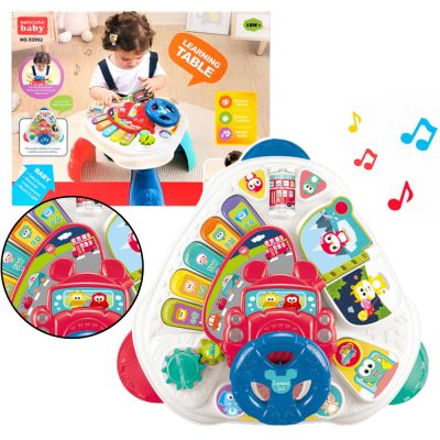 Interactive Educational Table With Steering Wheel Triangular Colored