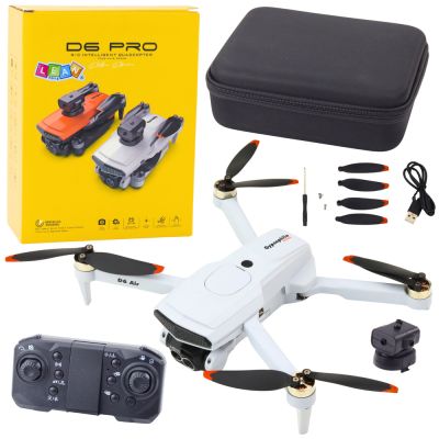 Dronas „D6 PRO“ LED, programėlė, šviesiai pilkos spalvos