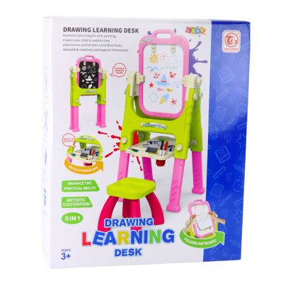 5in1 Educational Board With Chair Multifunctional Accessories Pink - 4