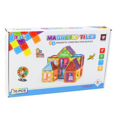 Set of Magnetic Building Blocks, Educational, Colorful, 70 pcs - 5
