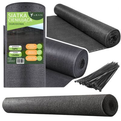 Apsauginis tinklas tvorai, skirtas tvoros uždengimui, pilkos spalvos, 1,5 m, 50 m, 140 g/m²
