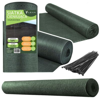 Apsauginis tinklas tvorai, žalias, 1,5 m, 50 m, 140 g/m²
