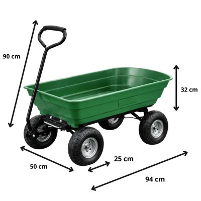Garden Transport Cart Removable Tilting Tray Green 120 kg - 3